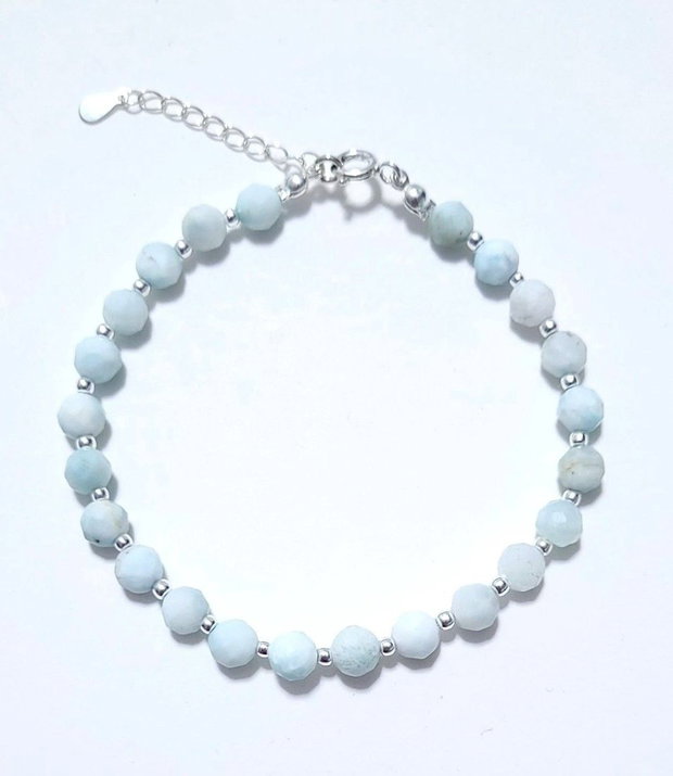 Bratara argint 925 cu larimar si hematit