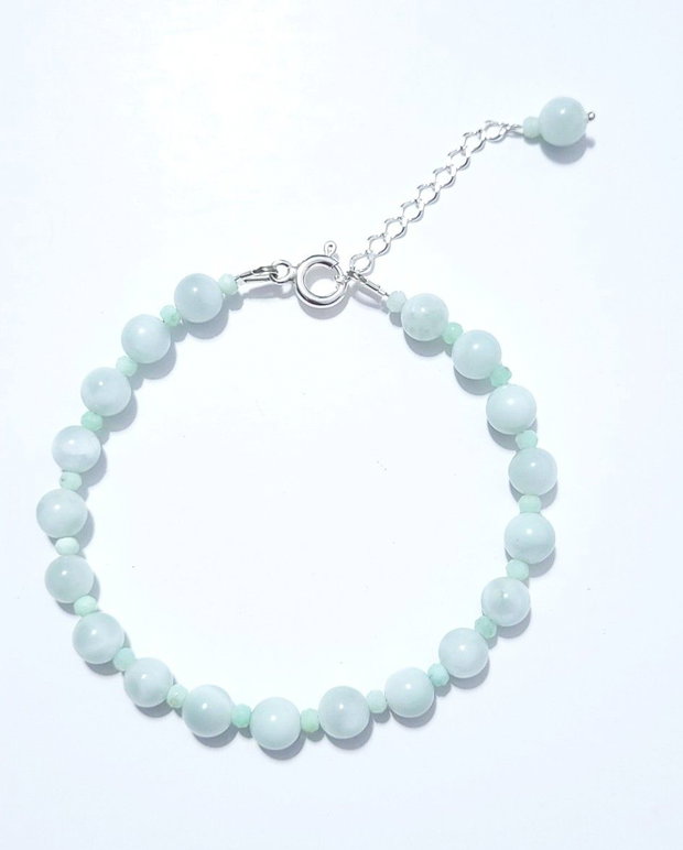 Bratara argint 925 cu larimar si crisopraz