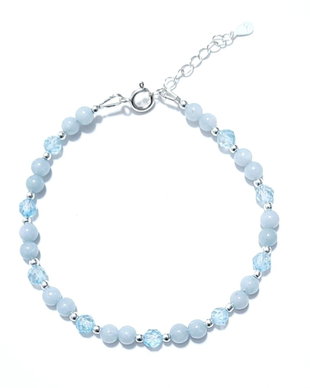 Bratara argint 925 cu topaz bleu, angelit si hematit