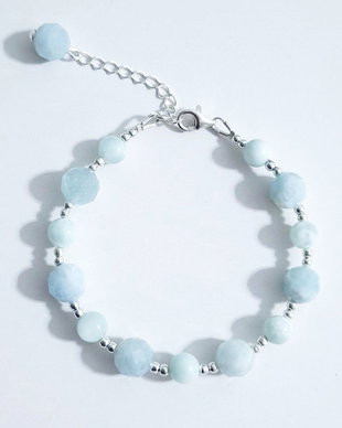 Bratara argint 925 cu acvamarin, larimar si hematit