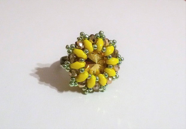 Inel handmade cu cristal Swarovski