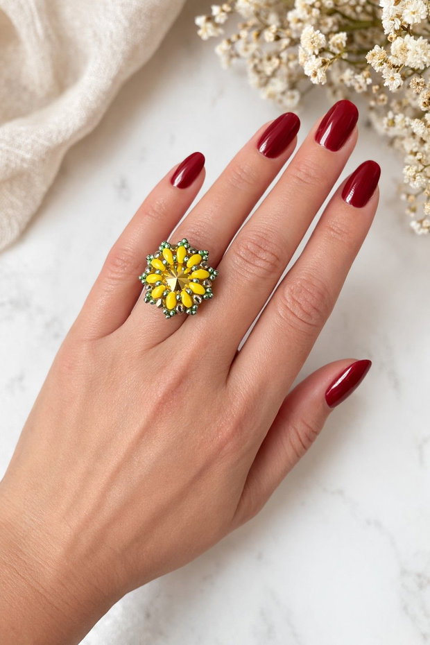 Inel handmade cu cristal Swarovski