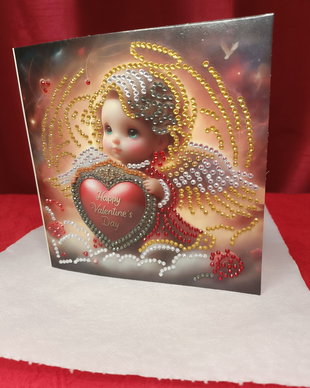 Îngerul Dorințelor Felicitare Mozaic cu Diamante  15×30 cm