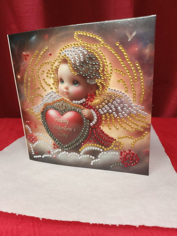 Îngerul Dorințelor Felicitare Mozaic cu Diamante 15×30 cm