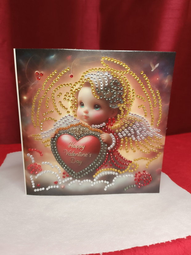 Îngerul Dorințelor Felicitare Mozaic cu Diamante 15×30 cm