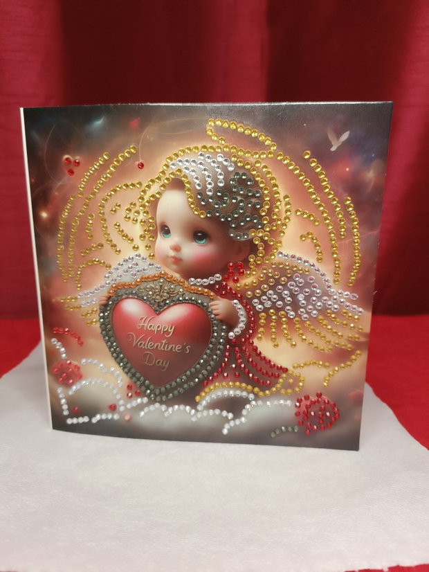 Îngerul Dorințelor Felicitare Mozaic cu Diamante 15×30 cm