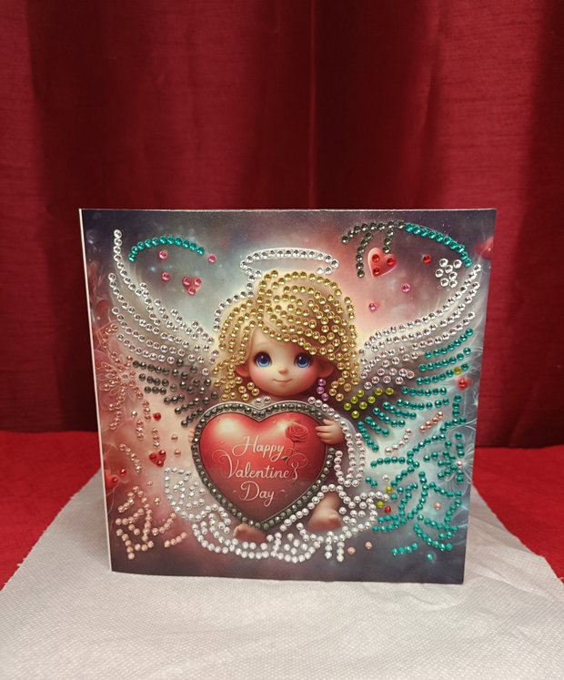 Îngerul Iubirii Felicitare Mozaic cu Diamante 15×30 cm