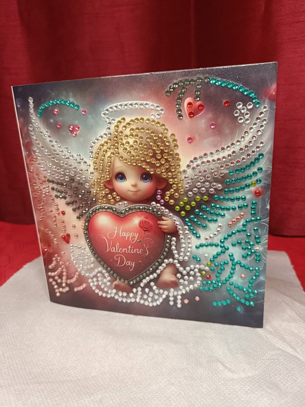 Îngerul Iubirii Felicitare Mozaic cu Diamante 15×30 cm
