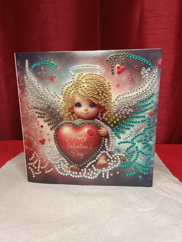 Îngerul Iubirii Felicitare Mozaic cu Diamante 15×30 cm