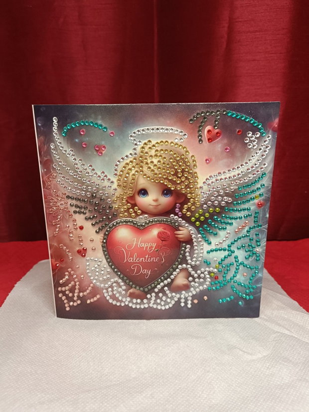 Îngerul Iubirii Felicitare Mozaic cu Diamante 15×30 cm