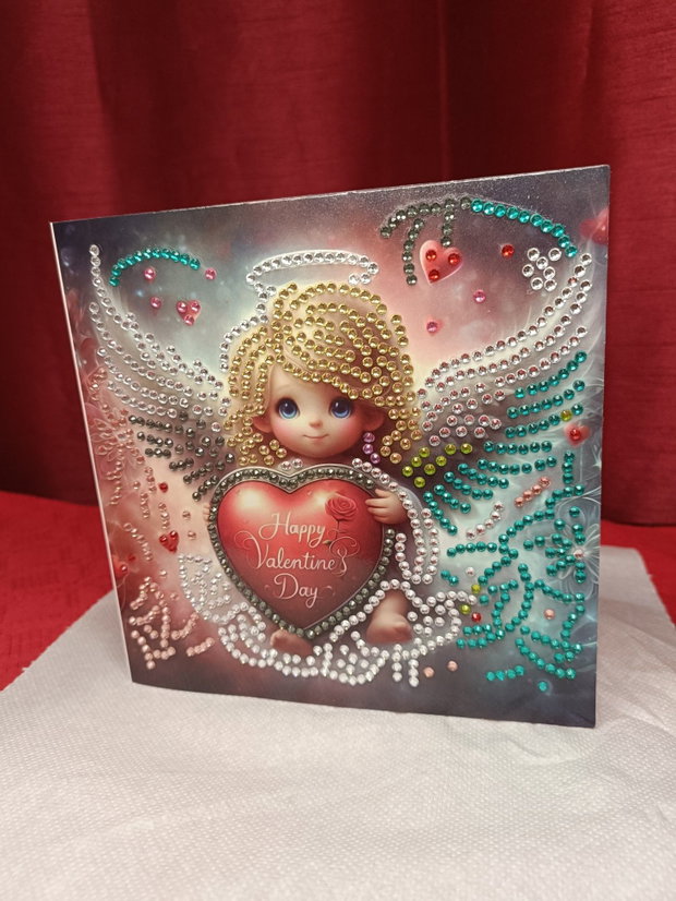 Îngerul Iubirii Felicitare Mozaic cu Diamante 15×30 cm