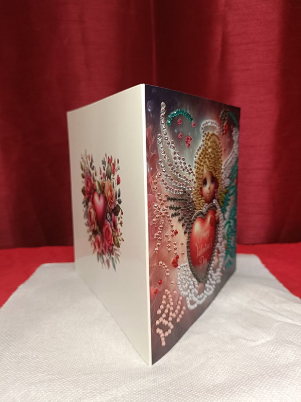 Îngerul Iubirii Felicitare Mozaic cu Diamante 15×30 cm
