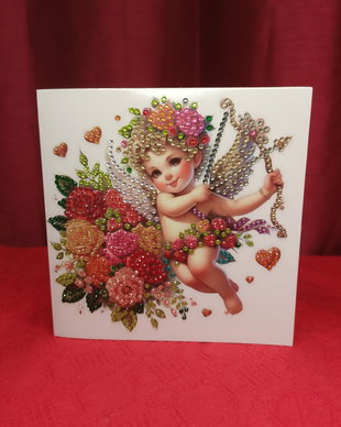 Mesagerul Iubirii  Felicitare Mozaic cu Diamante  15×30 cm