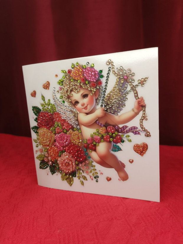 Mesagerul Iubirii Felicitare Mozaic cu Diamante 15×30 cm