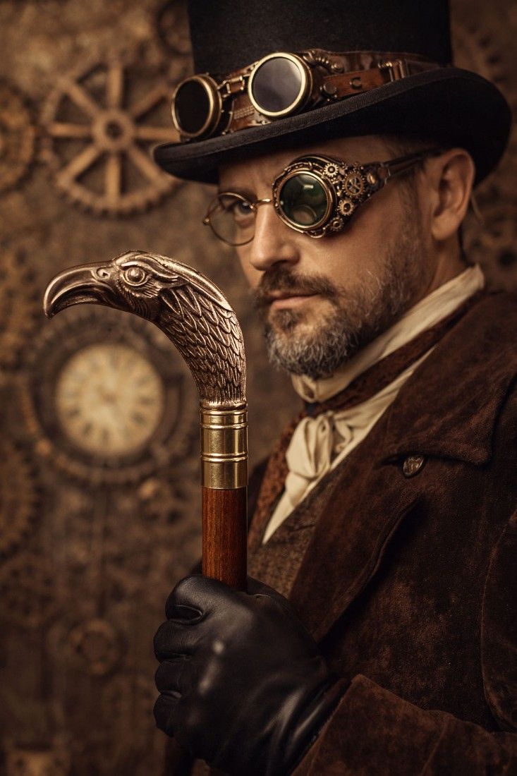 Baston englezesc din lemn mahon cu maner cap de pasare