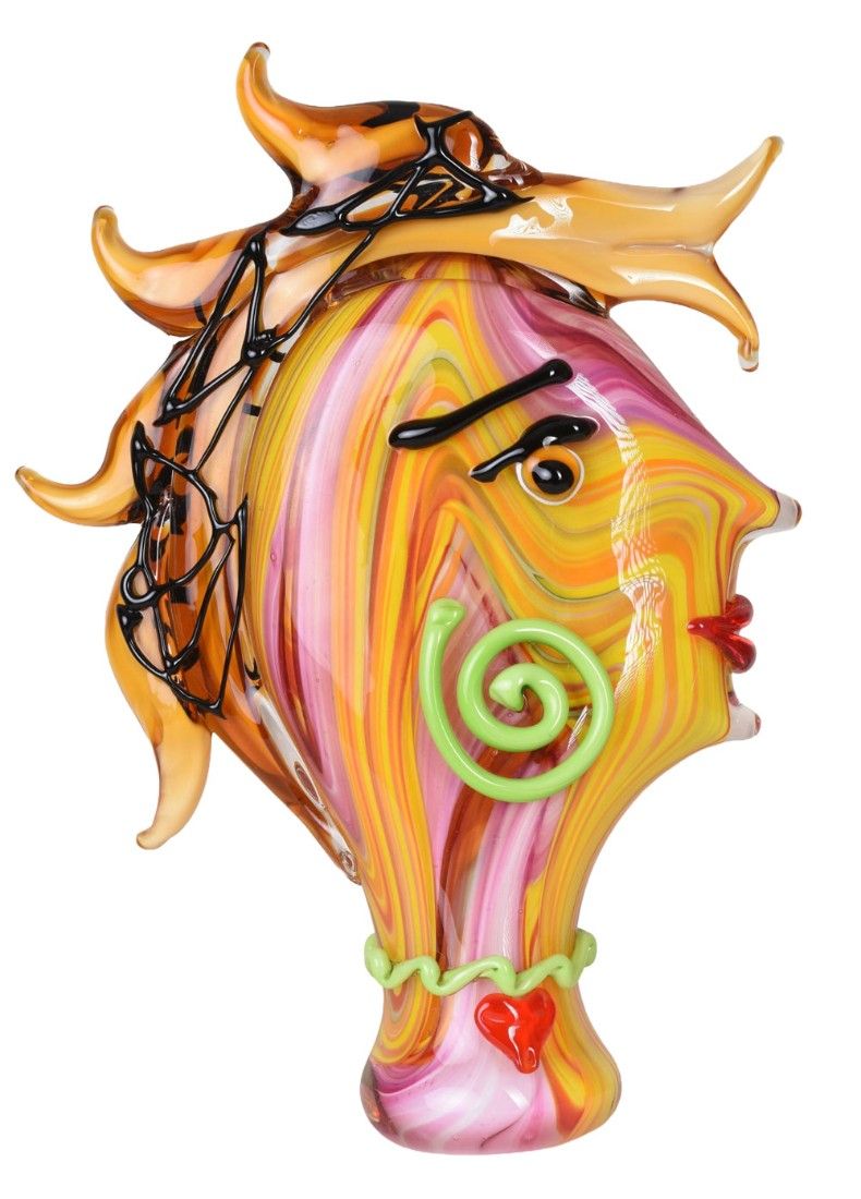 Cap de femeie-figurina din sticla Murano