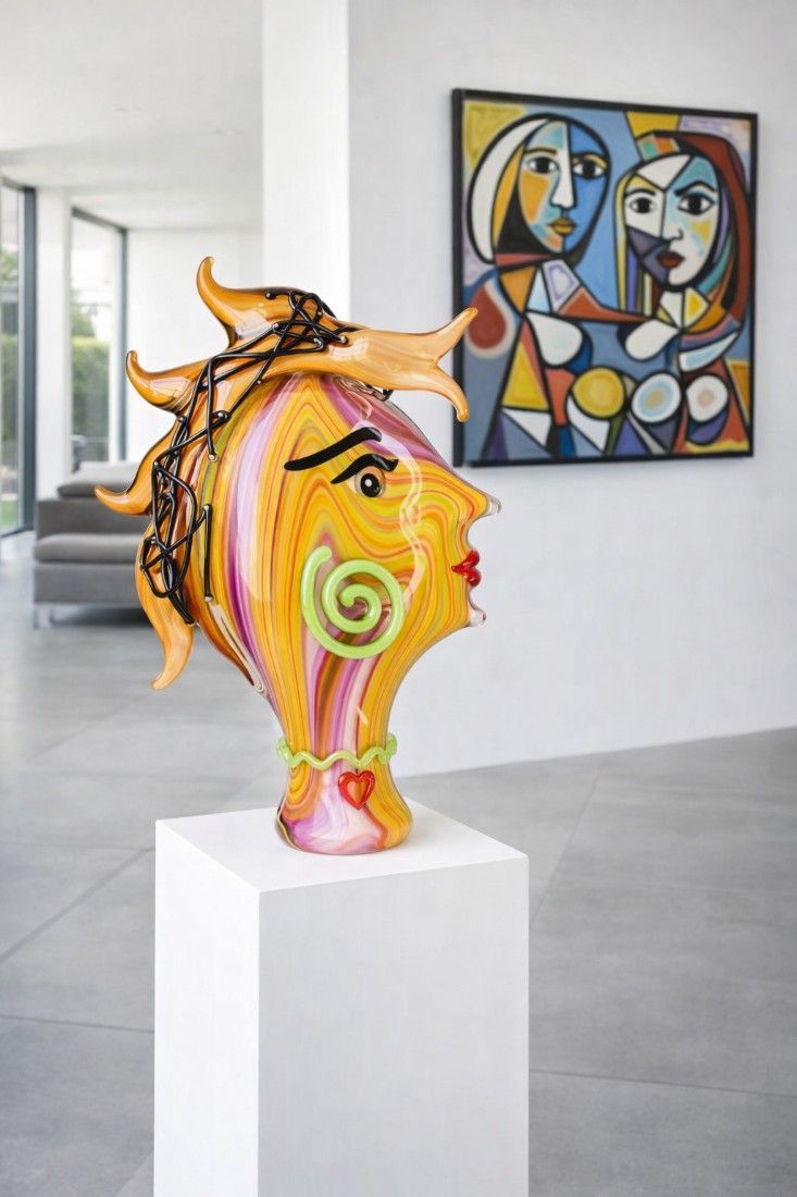 Cap de femeie-figurina din sticla Murano