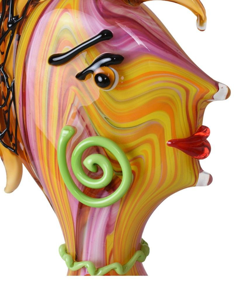Cap de femeie-figurina din sticla Murano