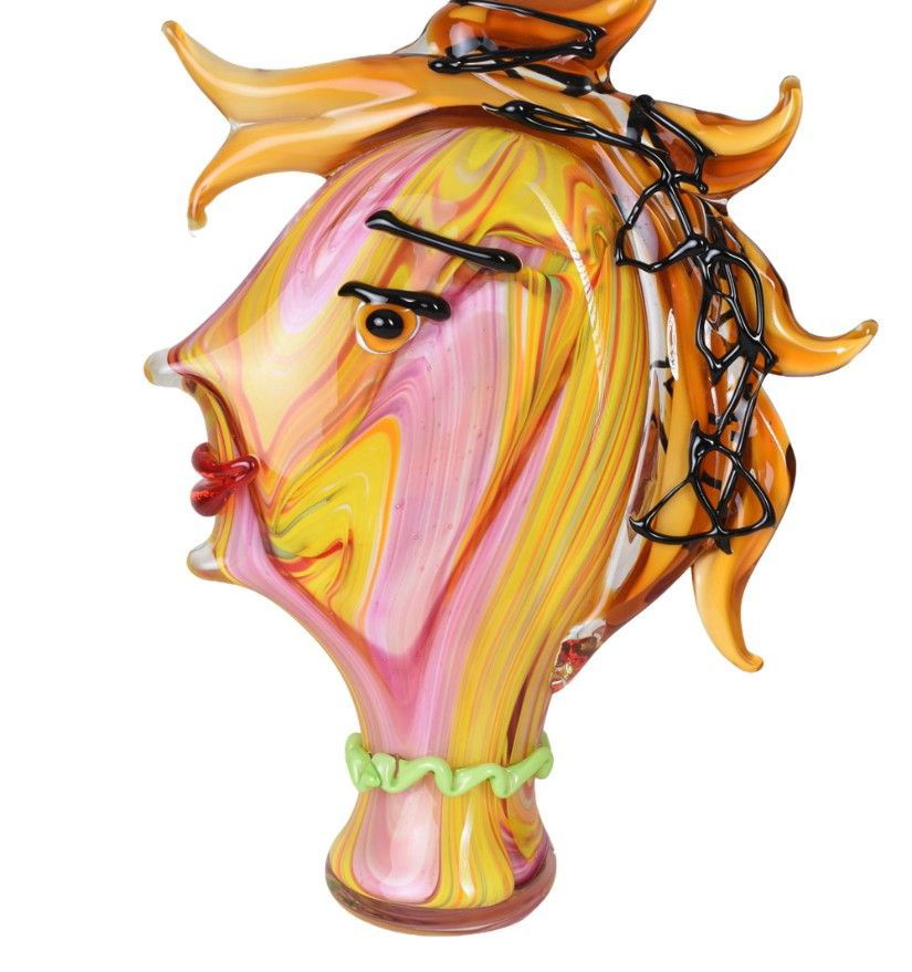 Cap de femeie-figurina din sticla Murano