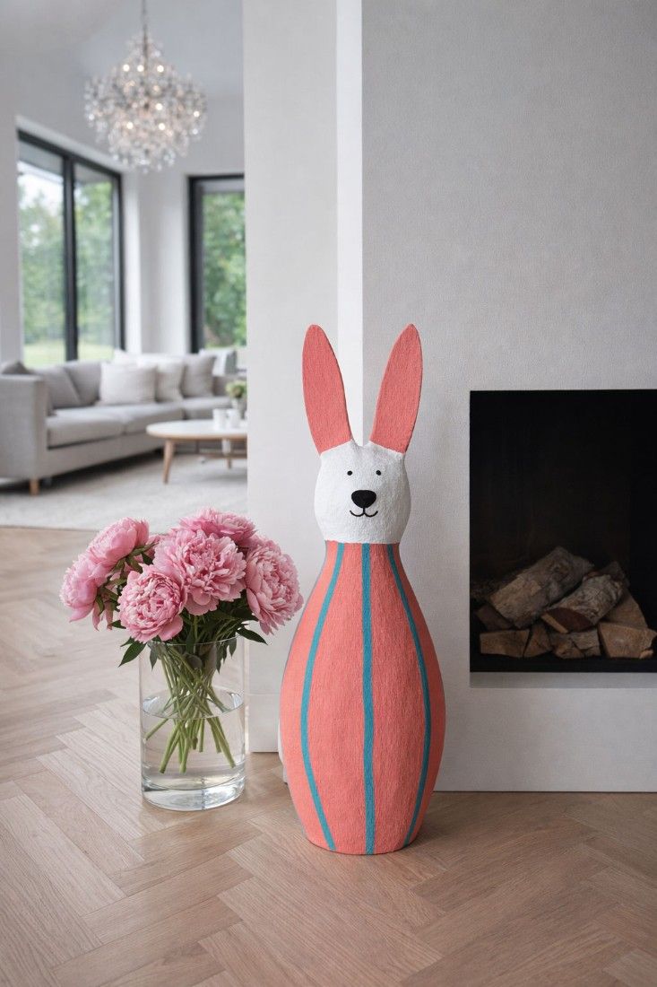 Iepuras de Paste-figurina din materiale reciclate