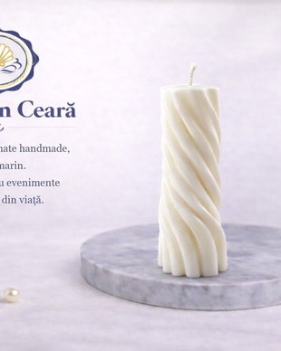 Lumânare spirală handmade  decor elegant | Marea în Ceară