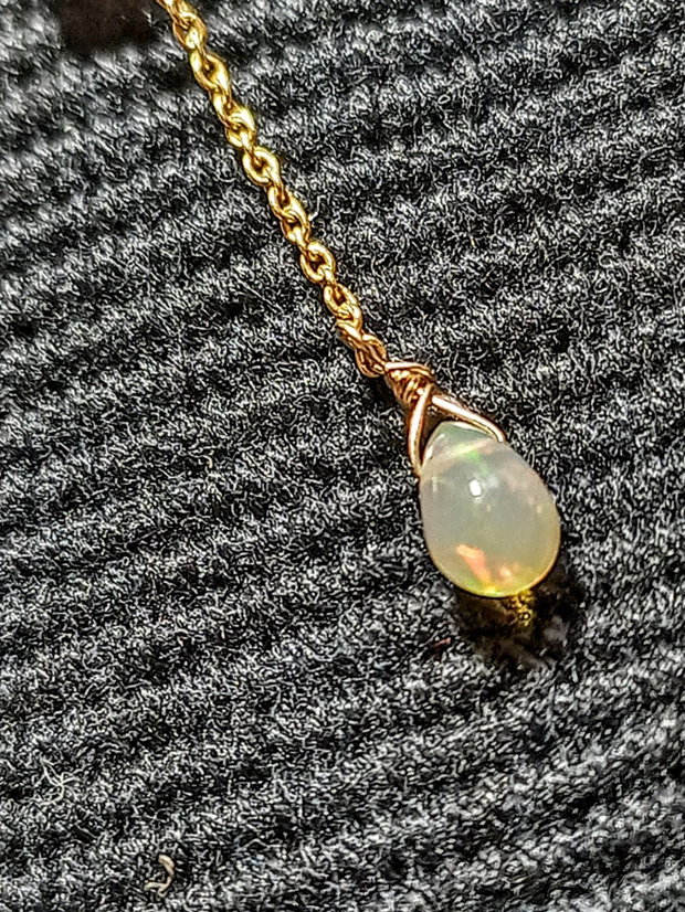 Cercei vermeil opal de foc etiopian perle naturale de cultura baroc mini lant conectori argint placat cu aur minimalisti boho chic trendy cadou - Transport gratuit