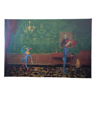 Tablou Clovnul 40x60cm  Print Digital pe Canvas cu cadru lemn, dupa pictura mea originala