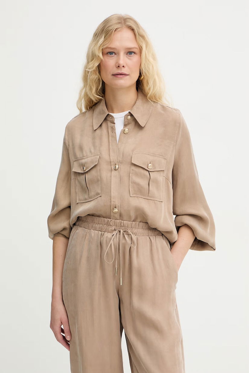 Guess cămașă pentru femei, cu amestec de vâscoză DALIA