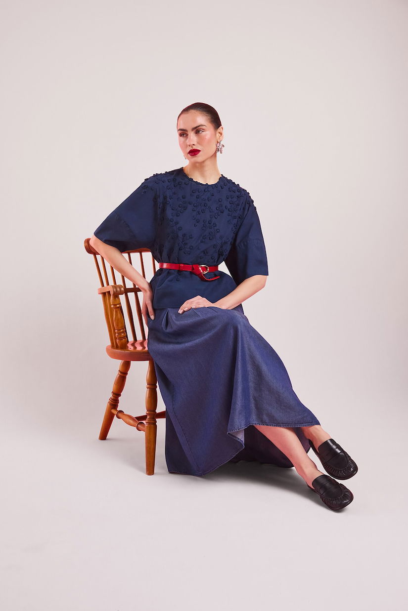 Medicine bluză de femei din bumbac