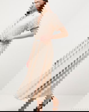 Medicine rochie evazată cu amestec de vâscoză