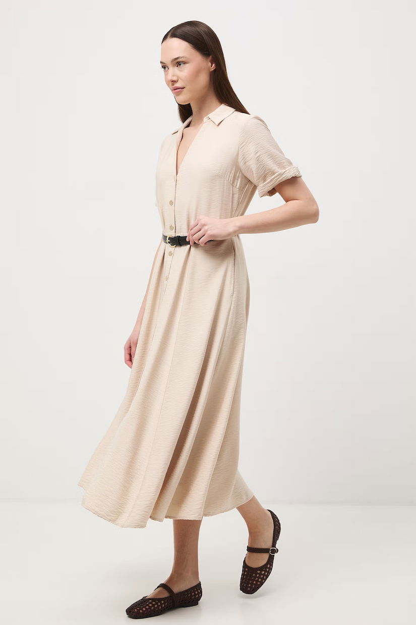 Medicine rochie evazată cu amestec de vâscoză