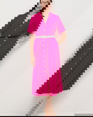 Medicine rochie evazată cu amestec de vâscoză