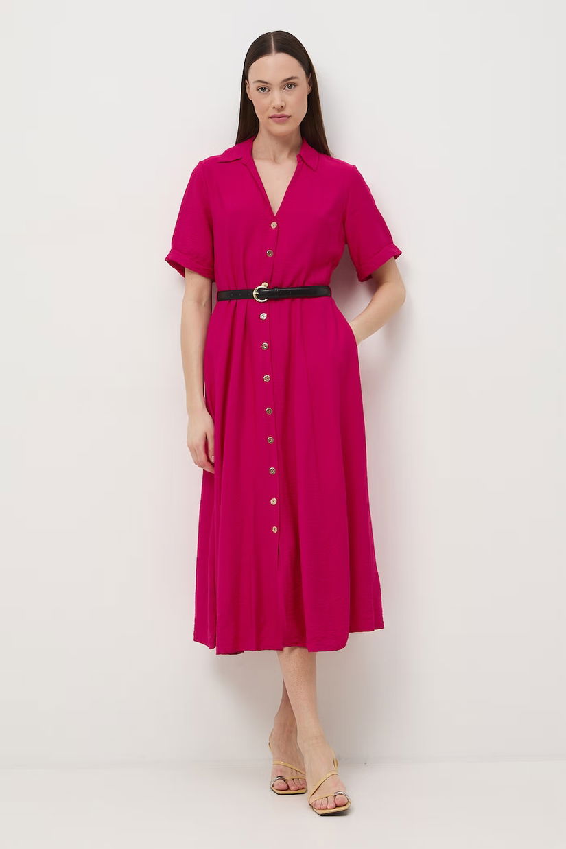 Medicine rochie evazată cu amestec de vâscoză