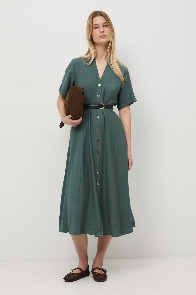 Medicine rochie evazată cu amestec de vâscoză