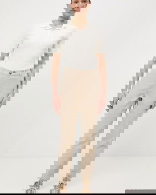 Medicine pantaloni chinos pentru femei, din bumbac cu elastan