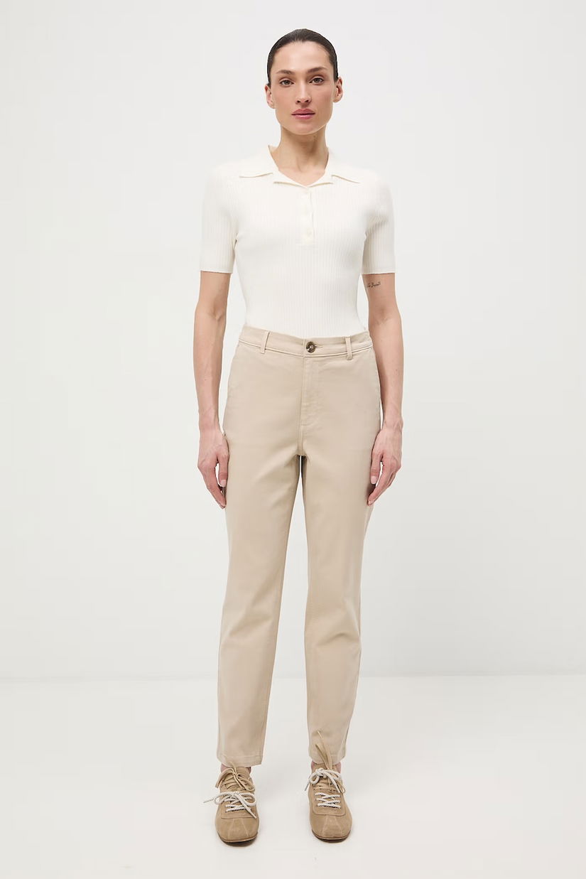 Medicine pantaloni chinos pentru femei, din bumbac cu elastan