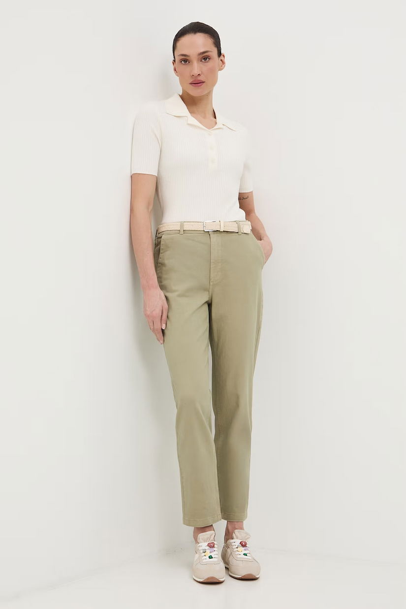 Medicine pantaloni chinos pentru femei, din bumbac cu elastan