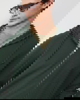 Medicine hanorac cu fermoar și glugă pentru bărbați, din bumbac cu elastan