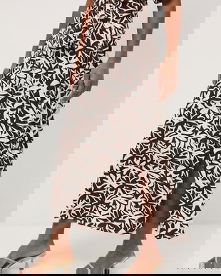 Medicine fustă cu crăpătură cu vâscoză