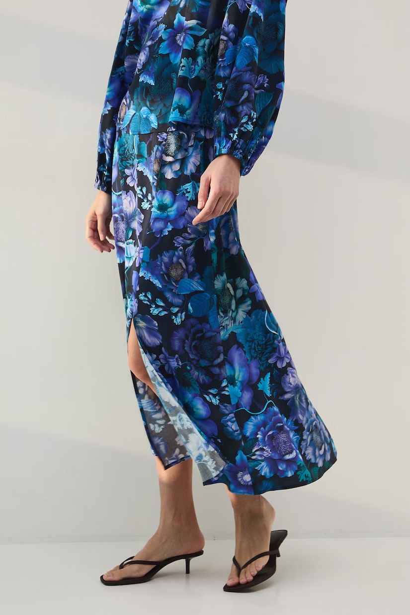 Medicine fustă cu crăpătură cu vâscoză