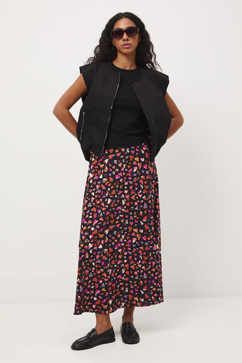 Medicine fustă cu crăpătură cu vâscoză