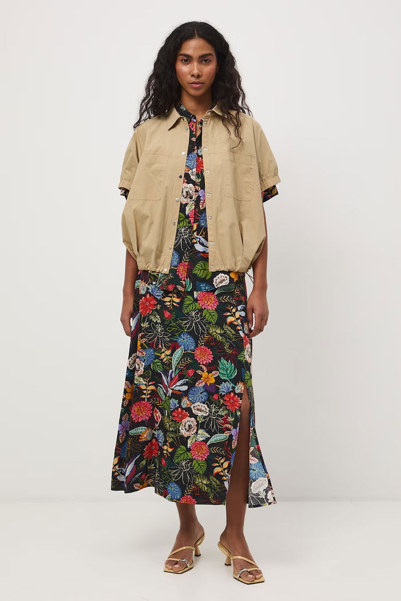 Medicine fustă cu crăpătură cu vâscoză