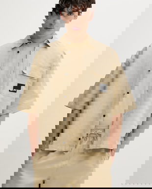 Karl Lagerfeld Jeans cămașă pentru bărbați, din in