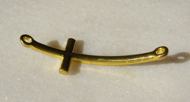 Cruce din metal cu finisaj auriu - link aprox 14x42 mm - pentru bratara