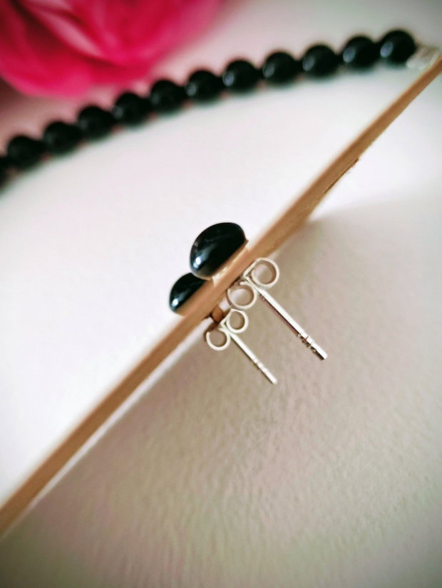 Set bijuterii perle Swarovski negre Mystic Black