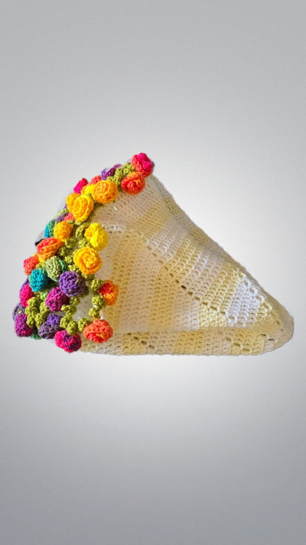 Păturica buchet de trandafiri colorați