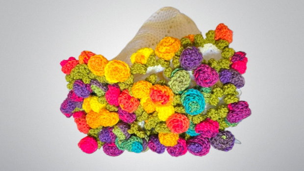 Păturica buchet de trandafiri colorați
