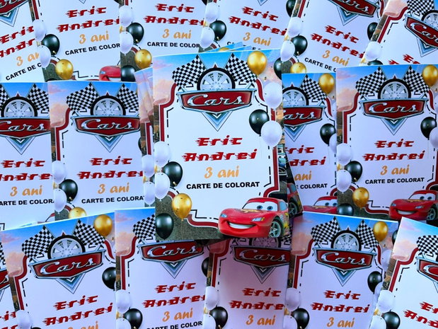 Cărticică de colorat tematica Cars personalizată