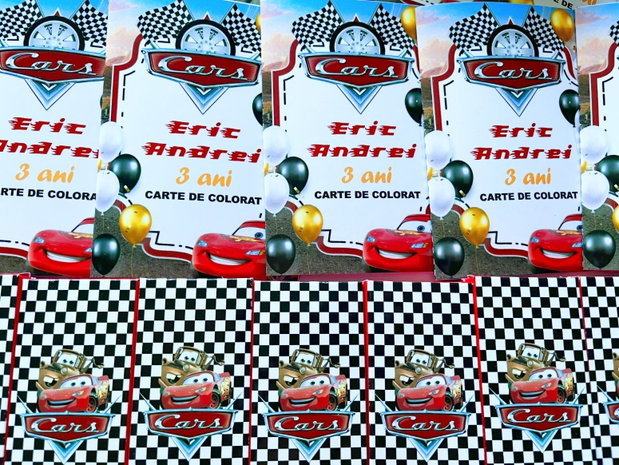 Cărticică de colorat tematica Cars personalizată