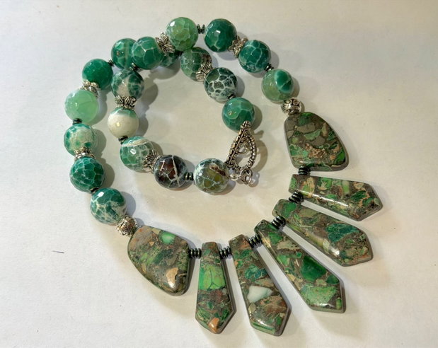 SET~ENCHANTED FOREST~ agate crabfire,sediment de jasp,inox